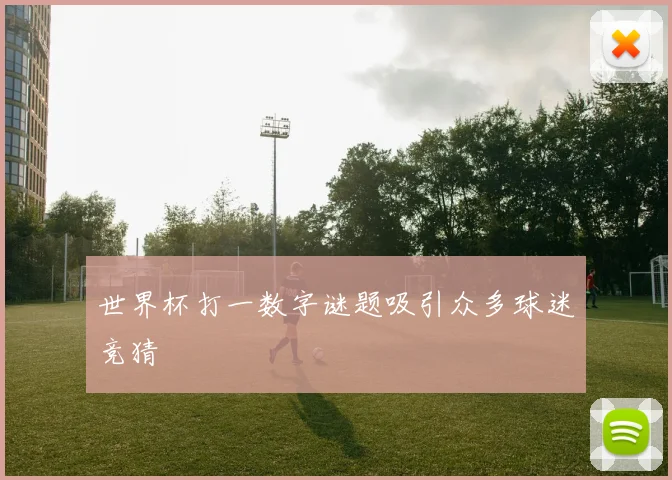 世界杯打一数字谜题吸引众多球迷竞猜