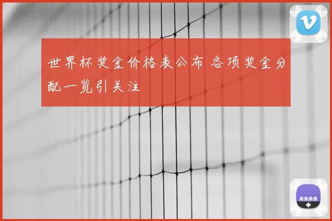 世界杯奖金价格表公布 各项奖金分配一览引关注